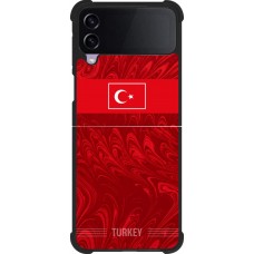Coque Samsung Galaxy Z Flip3 5G - Silicone rigide noir Maillot de football Turquie 2026 personnalisable