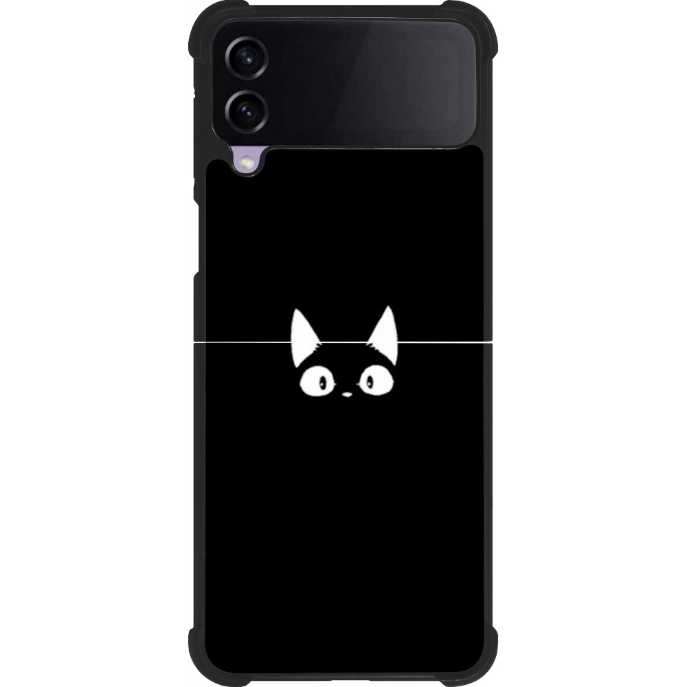 Samsung Galaxy Z Flip3 5G Case Hülle - Silikon schwarz Funny cat on black