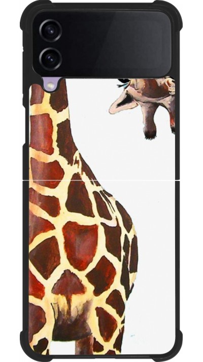 Coque Samsung Galaxy Z Flip3 5G - Silicone rigide noir Giraffe Fit