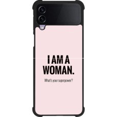 Coque Samsung Galaxy Z Flip3 5G - Silicone rigide noir I am a woman