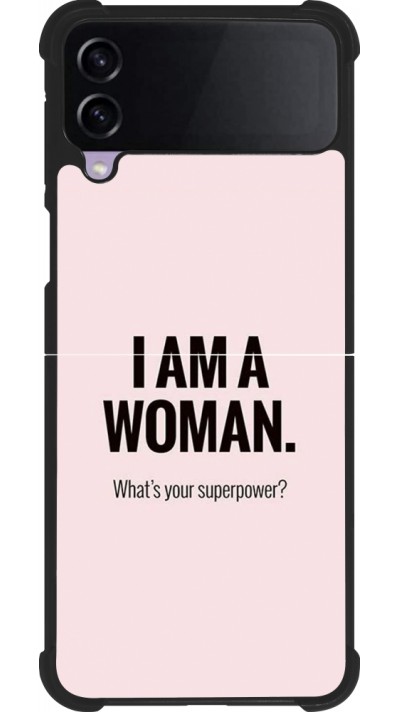 Coque Samsung Galaxy Z Flip3 5G - Silicone rigide noir I am a woman