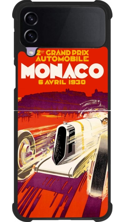 Coque Samsung Galaxy Z Flip3 5G - Silicone rigide noir Grand Prix Monaco 1930