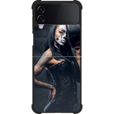 Samsung Galaxy Z Flip3 5G Case Hülle - Silikon schwarz Halloween 22 Tattooed Girl
