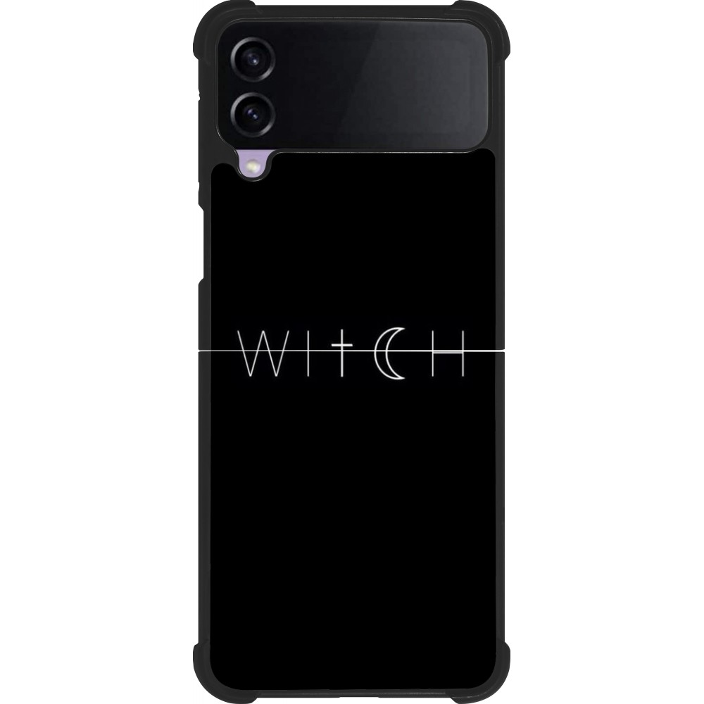 Coque Samsung Galaxy Z Flip3 5G - Silicone rigide noir Halloween 22 witch word