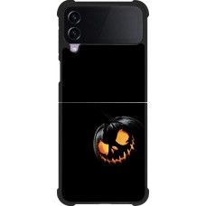 Coque Samsung Galaxy Z Flip3 5G - Silicone rigide noir Halloween 2023 discreet pumpkin