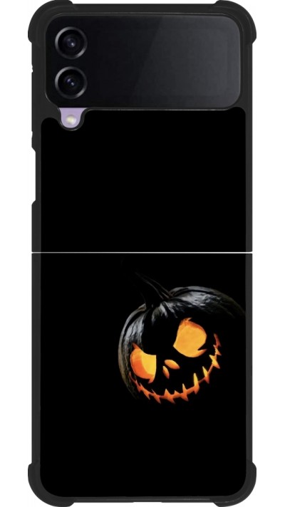 Coque Samsung Galaxy Z Flip3 5G - Silicone rigide noir Halloween 2023 discreet pumpkin