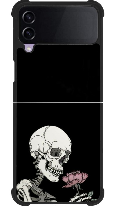 Coque Samsung Galaxy Z Flip3 5G - Silicone rigide noir Halloween 2023 rose and skeleton