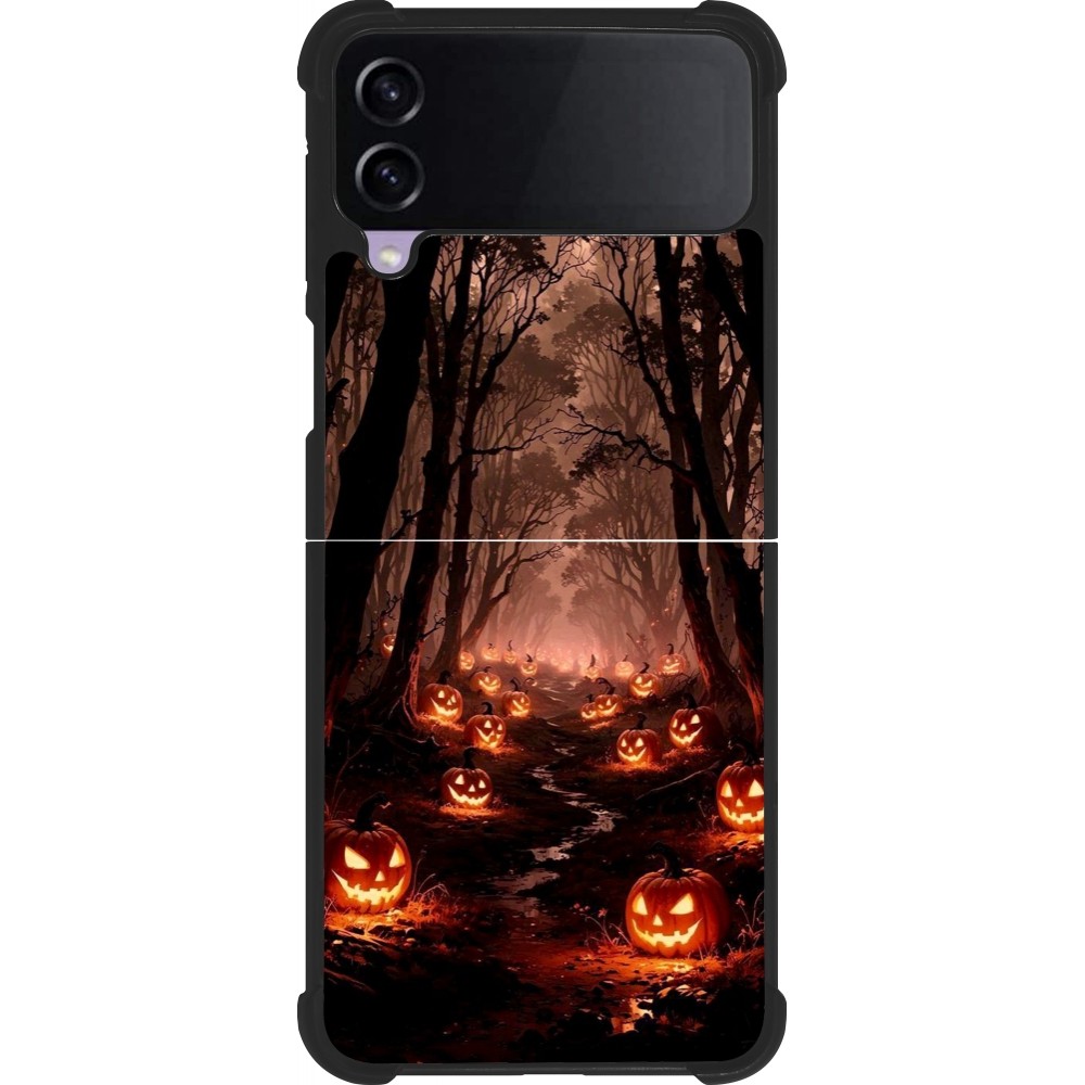 Samsung Galaxy Z Flip3 5G Case Hülle - Silikon schwarz Halloween 2025 Road of Terrifying Pumpkins