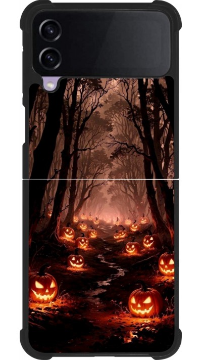 Samsung Galaxy Z Flip3 5G Case Hülle - Silikon schwarz Halloween 2025 Road of Terrifying Pumpkins