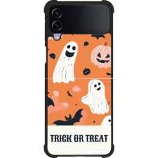 Coque Samsung Galaxy Z Flip3 5G - Silicone rigide noir Halloween 2025 Trick treat