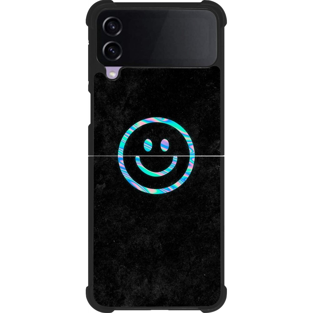 Samsung Galaxy Z Flip3 5G Case Hülle - Silikon schwarz Happy smiley irisirt