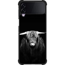 Coque Samsung Galaxy Z Flip3 5G - Silicone rigide noir Highland calf black