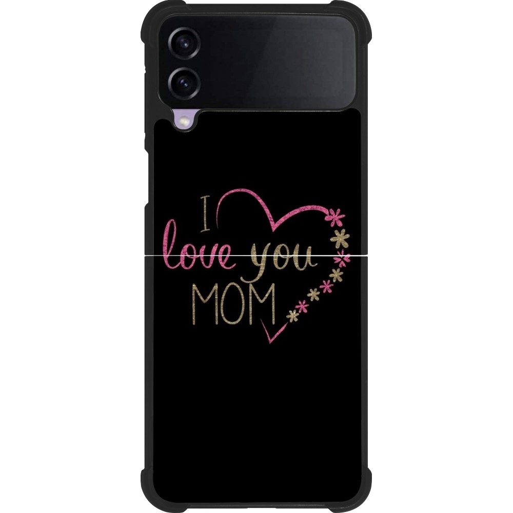 Samsung Galaxy Z Flip3 5G Case Hülle - Silikon schwarz I love you Mom