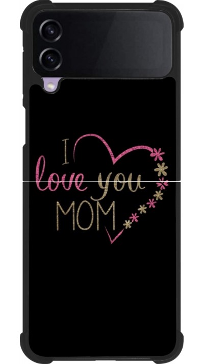 Samsung Galaxy Z Flip3 5G Case Hülle - Silikon schwarz I love you Mom