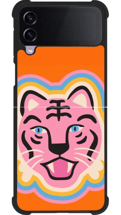Coque Samsung Galaxy Z Flip3 5G - Silicone rigide noir Lion colors 2026