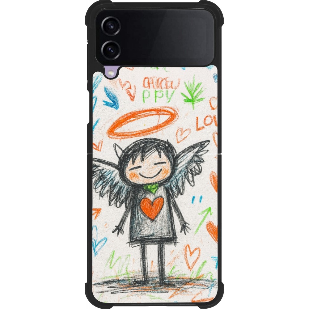 Samsung Galaxy Z Flip3 5G Case Hülle - Silikon schwarz Little Angel Sketch Love