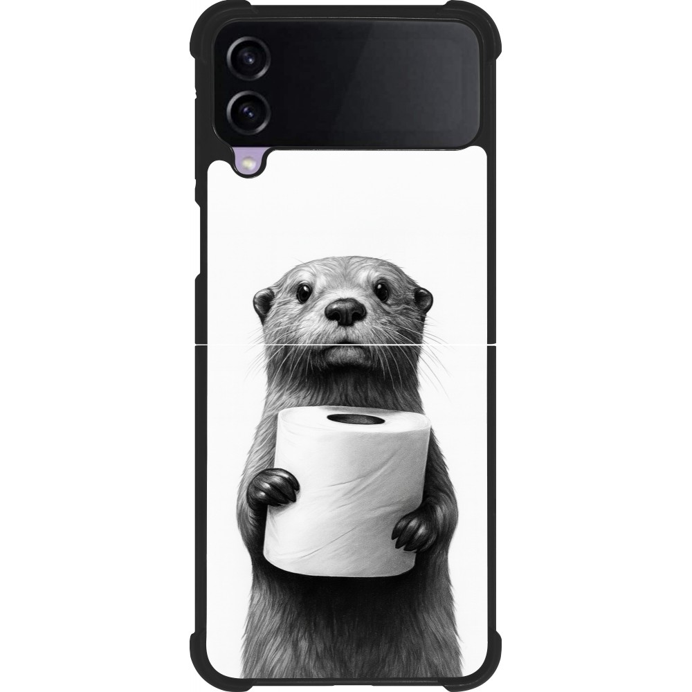 Samsung Galaxy Z Flip3 5G Case Hülle - Silikon schwarz Otter Toilettenpapier