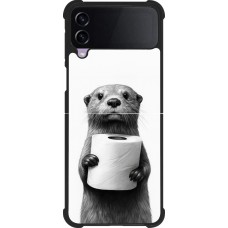 Samsung Galaxy Z Flip3 5G Case Hülle - Silikon schwarz Otter Toilettenpapier