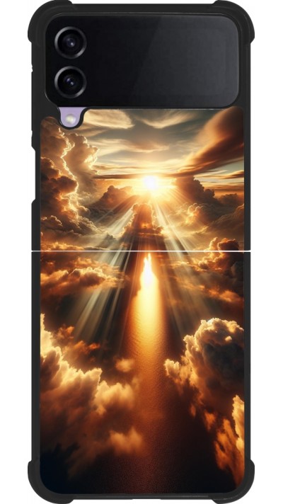 Coque Samsung Galaxy Z Flip3 5G - Silicone rigide noir Lueur Céleste Zenith