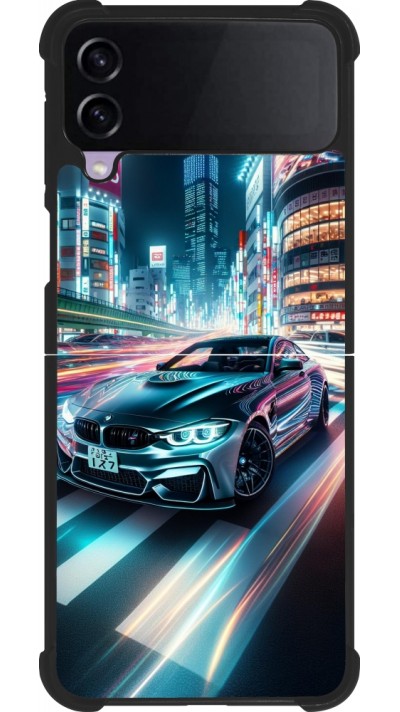 Coque Samsung Galaxy Z Flip3 5G - Silicone rigide noir BMW M4 Tokyo Night