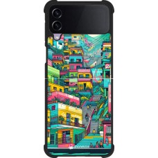 Samsung Galaxy Z Flip3 5G Case Hülle - Silikon schwarz Medellin Comuna 13 Kunst
