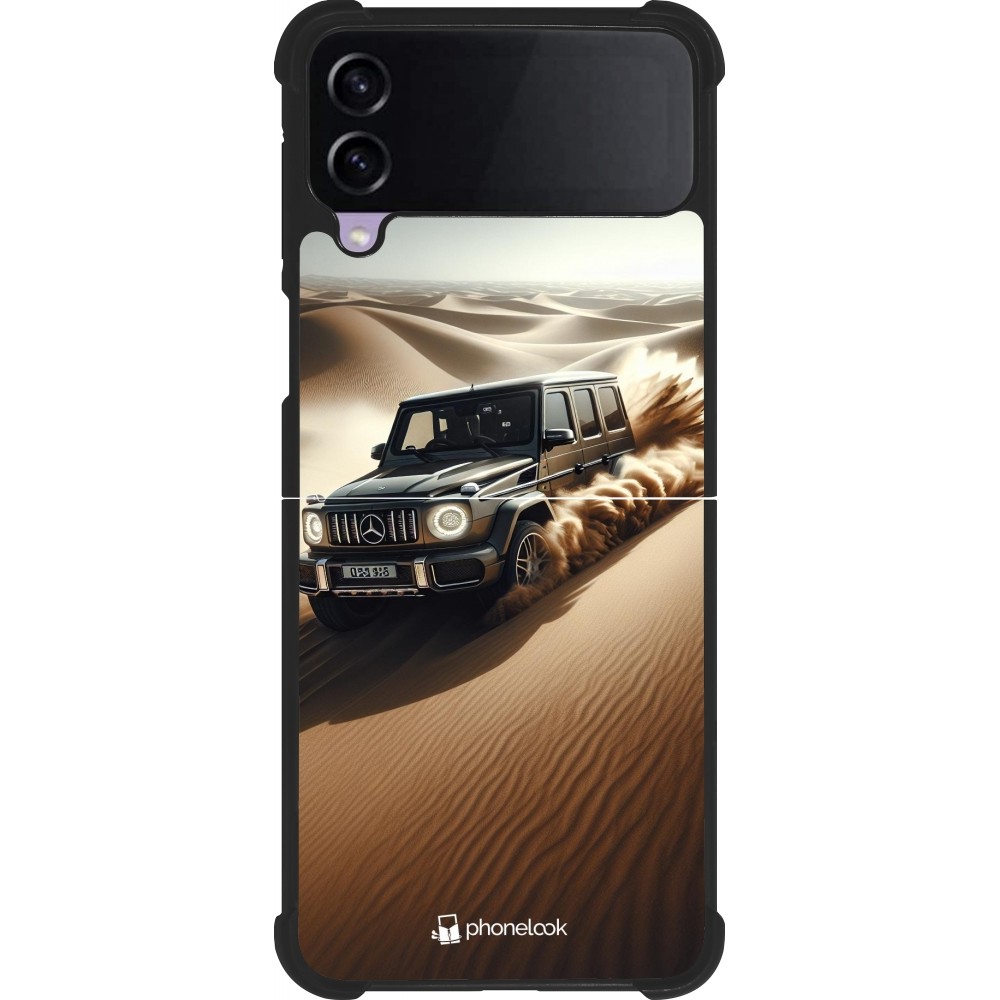 Coque Samsung Galaxy Z Flip3 5G - Silicone rigide noir Mercedes G Drift Desert