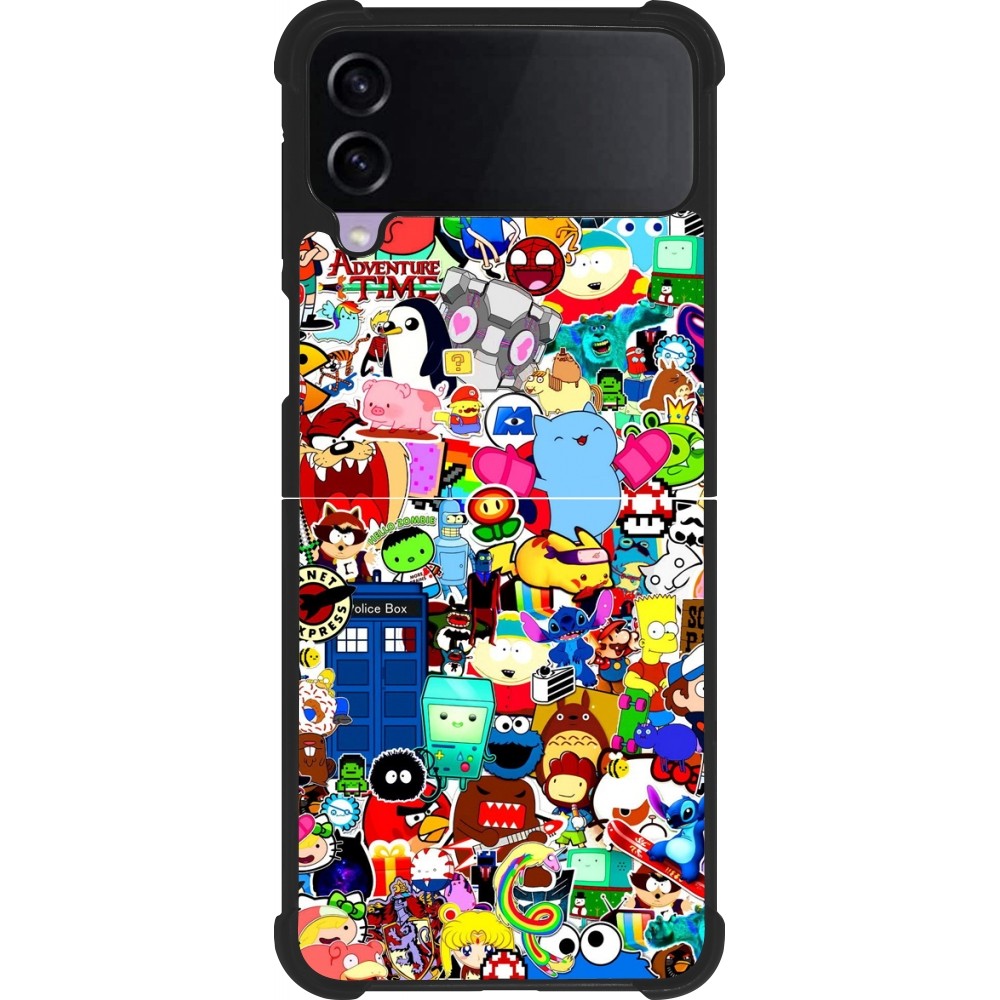 Coque Samsung Galaxy Z Flip3 5G - Silicone rigide noir Mixed cartoons