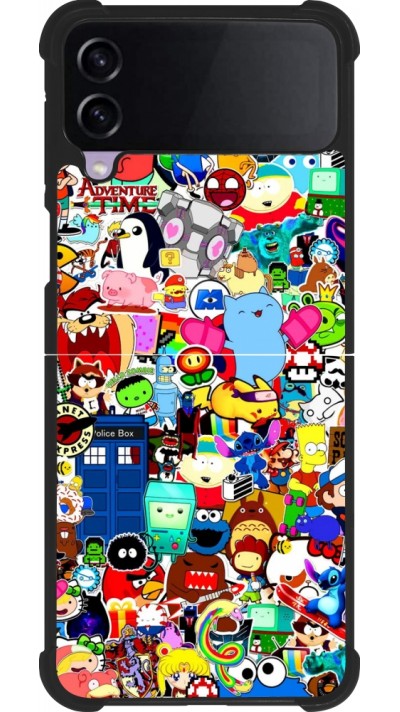 Coque Samsung Galaxy Z Flip3 5G - Silicone rigide noir Mixed cartoons