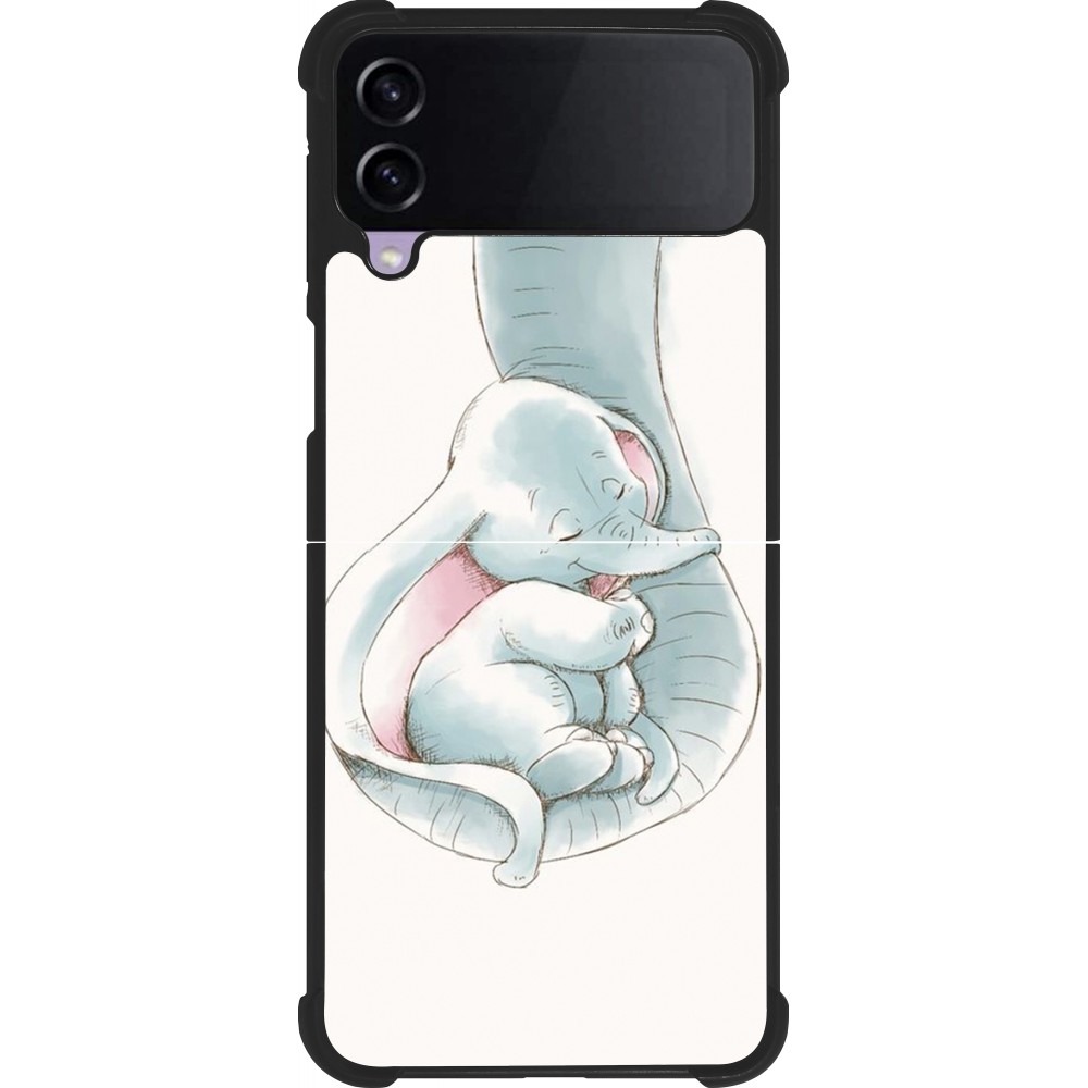 Coque Samsung Galaxy Z Flip3 5G - Silicone rigide noir Mom 1903