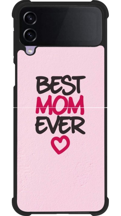 Coque Samsung Galaxy Z Flip3 5G - Silicone rigide noir Mom 2023 best Mom ever pink