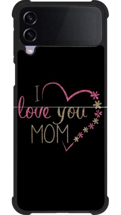 Samsung Galaxy Z Flip3 5G Case Hülle - Silikon schwarz Mom 2024 I love you Mom Hertz