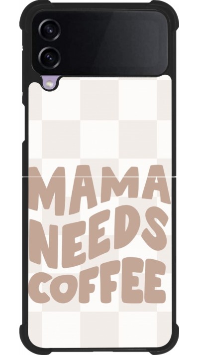 Samsung Galaxy Z Flip3 5G Case Hülle - Silikon schwarz Mom 2024 Mama needs coffee