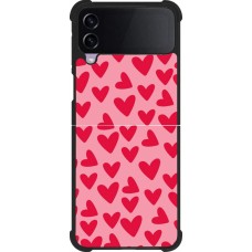 Coque Samsung Galaxy Z Flip3 5G - Silicone rigide noir Mom 2024 petits coeurs