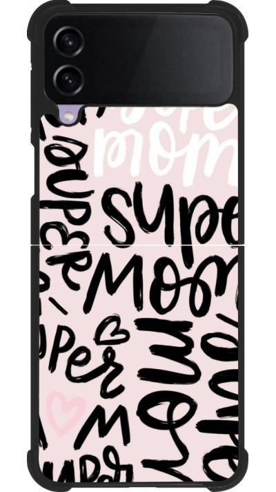 Samsung Galaxy Z Flip3 5G Case Hülle - Silikon schwarz Mom 2024 Super mom