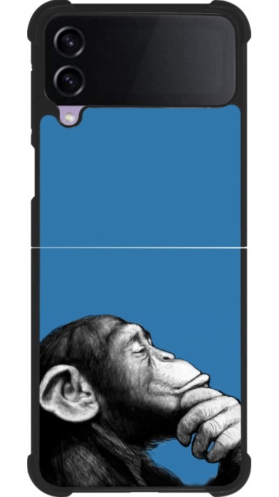 Coque Samsung Galaxy Z Flip3 5G - Silicone rigide noir Monkey Pop Art