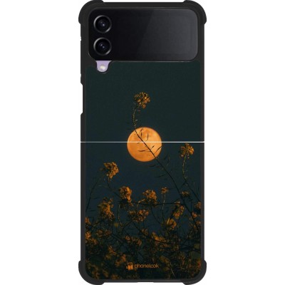 Samsung Galaxy Z Flip3 5G Case Hülle - Silikon schwarz Moon Flowers