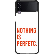 Coque Samsung Galaxy Z Flip3 5G - Silicone rigide noir Nothing is Perfetc