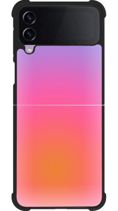 Coque Samsung Galaxy Z Flip3 5G - Silicone rigide noir Orange Pink Blue Gradient