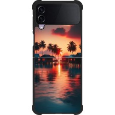 Coque Samsung Galaxy Z Flip3 5G - Silicone rigide noir Paradis Maldives
