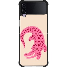 Samsung Galaxy Z Flip3 5G Case Hülle - Silikon schwarz Pink crocodile 2026