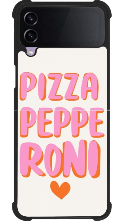 Coque Samsung Galaxy Z Flip3 5G - Silicone rigide noir Pizza pepperoni 2026