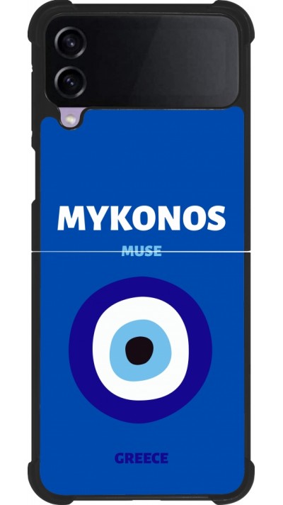 Samsung Galaxy Z Flip3 5G Case Hülle - Silikon schwarz Pop Summer Destination Mykonos