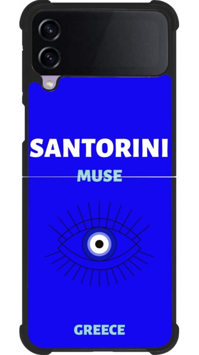 Samsung Galaxy Z Flip3 5G Case Hülle - Silikon schwarz Pop Summer Destination Santorini