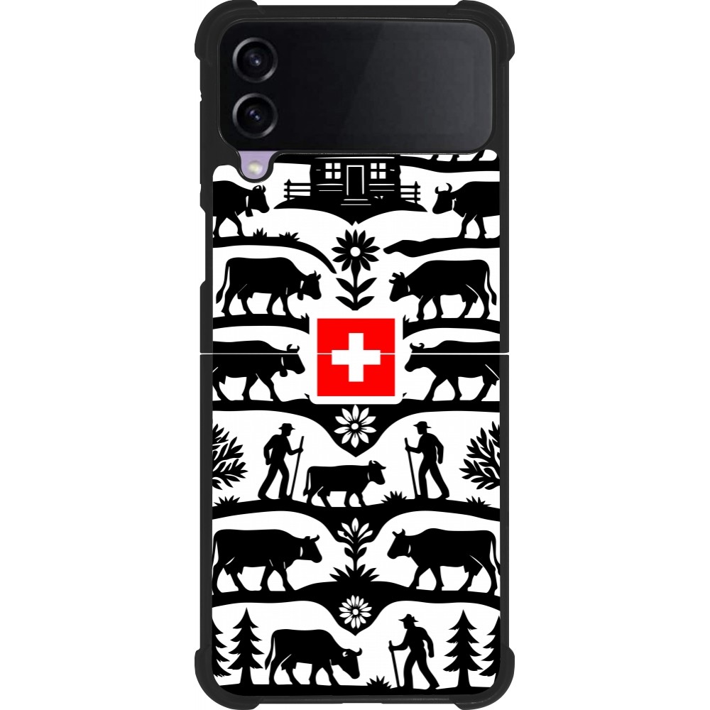 Coque Samsung Galaxy Z Flip3 5G - Silicone rigide noir Poya Suisse 3