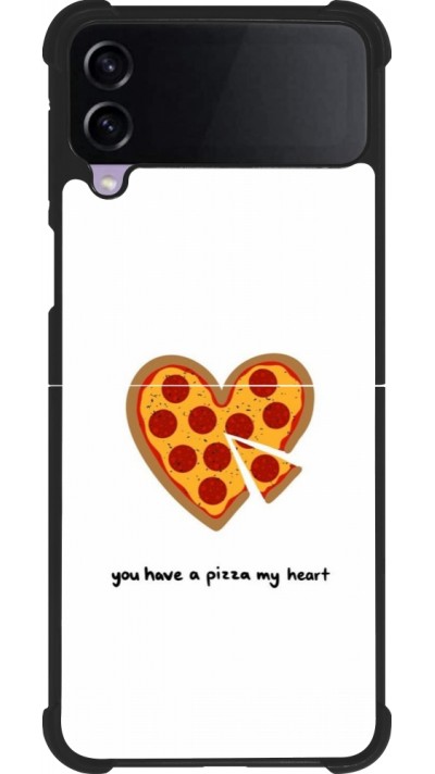 Coque Samsung Galaxy Z Flip3 5G - Silicone rigide noir Saint Valentines Day 26 You have my pizza heart