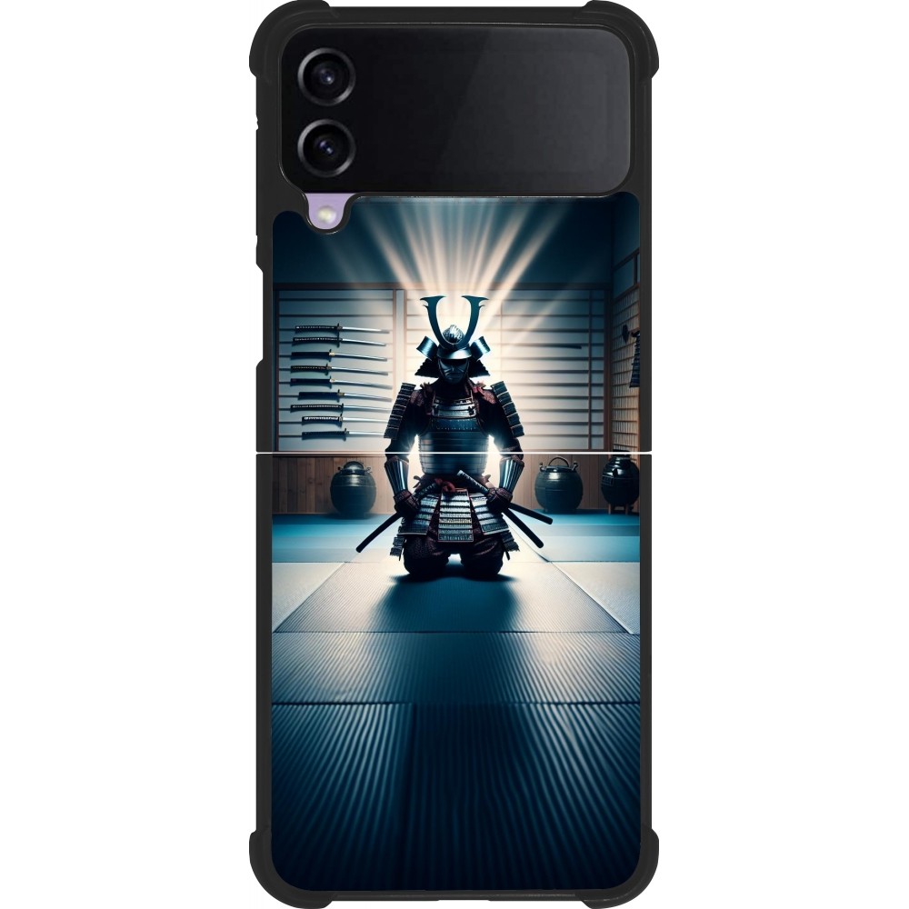 Samsung Galaxy Z Flip3 5G Case Hülle - Silikon schwarz Samurai im Gebet