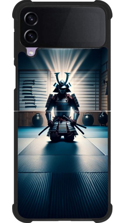 Samsung Galaxy Z Flip3 5G Case Hülle - Silikon schwarz Samurai im Gebet