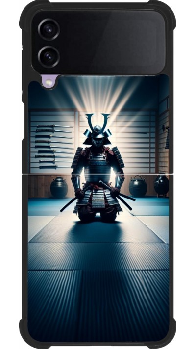 Samsung Galaxy Z Flip3 5G Case Hülle - Silikon schwarz Samurai im Gebet