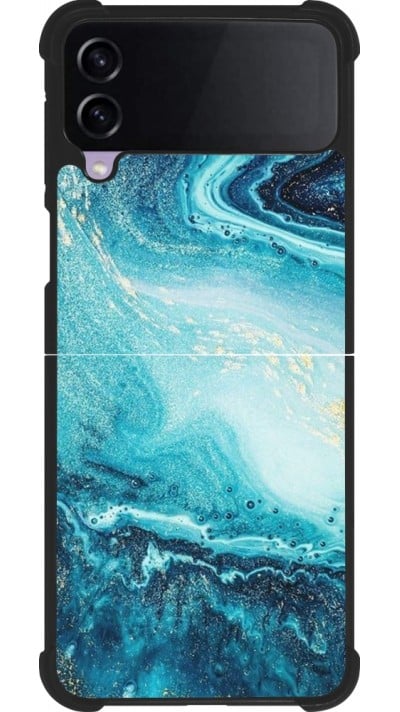 Coque Samsung Galaxy Z Flip3 5G - Silicone rigide noir Sea Foam Blue