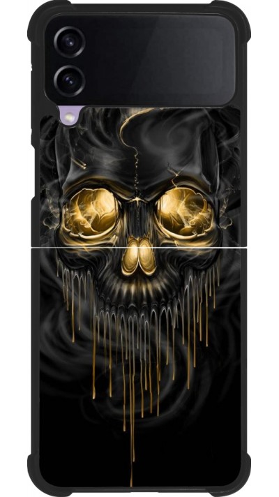 Coque Samsung Galaxy Z Flip3 5G - Silicone rigide noir Skull 02
